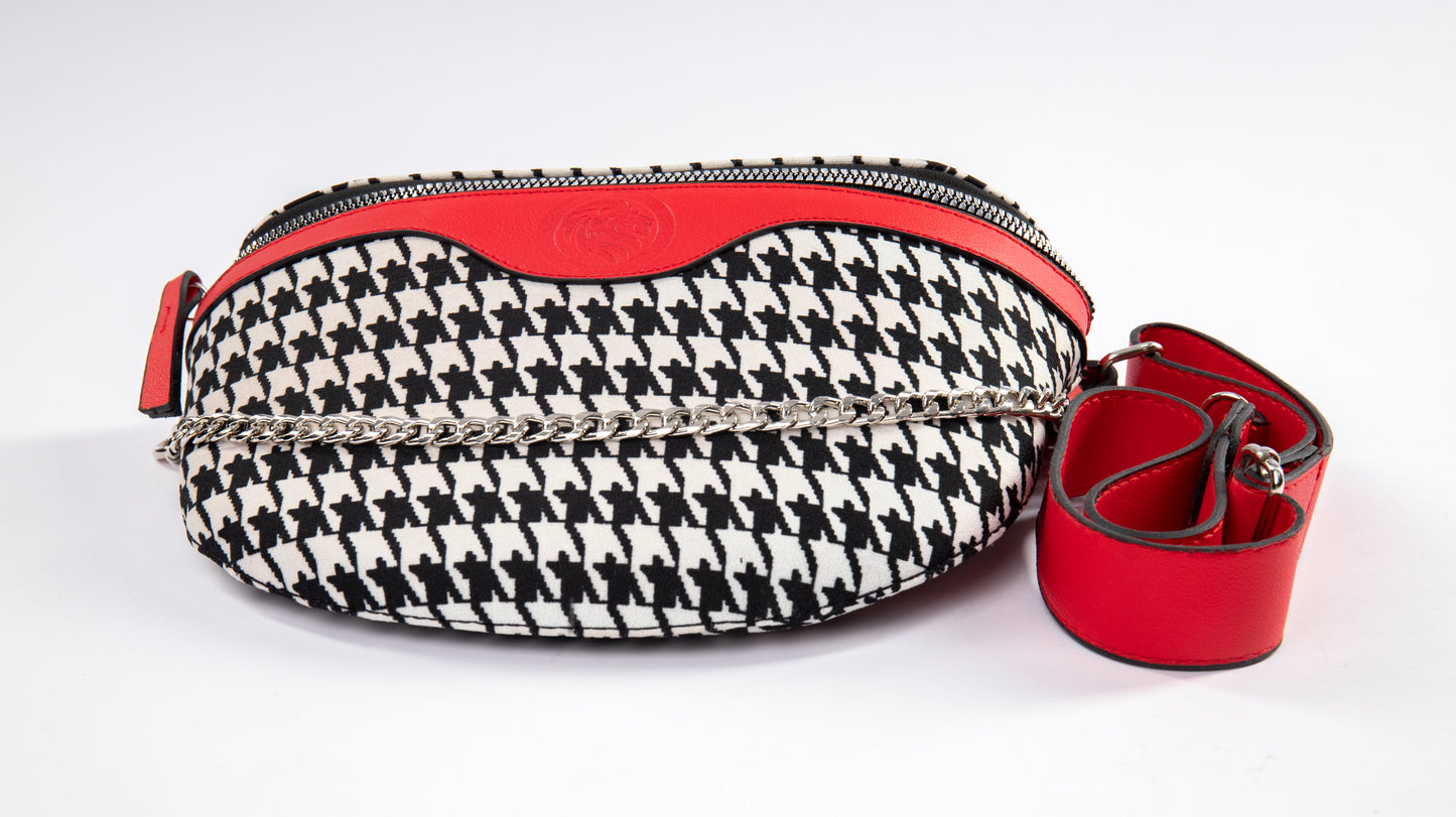 Leo Fanny Pack In Red Silver Chained