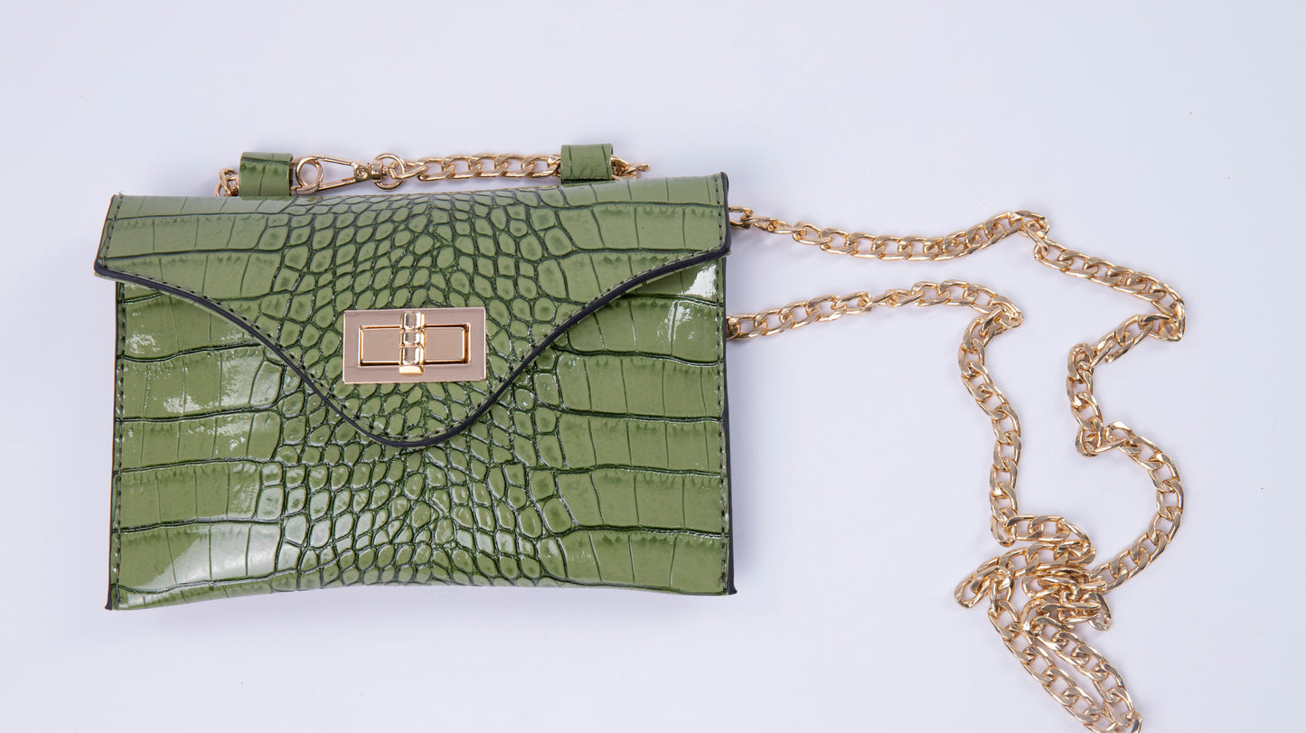 Nala Crocodile Bag in Green
