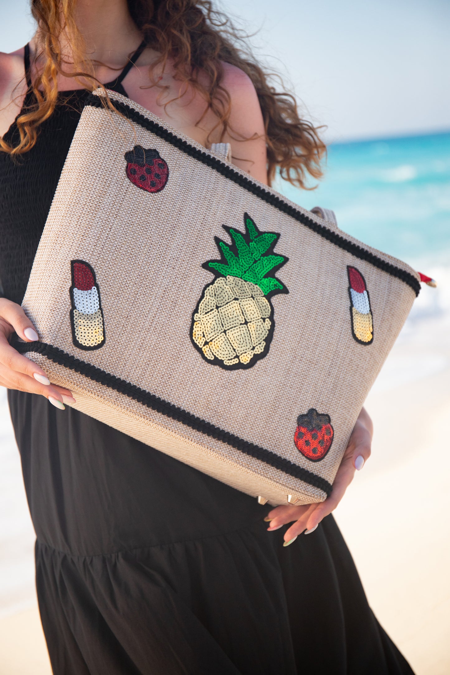 Beach Hand Tote Bag In Red