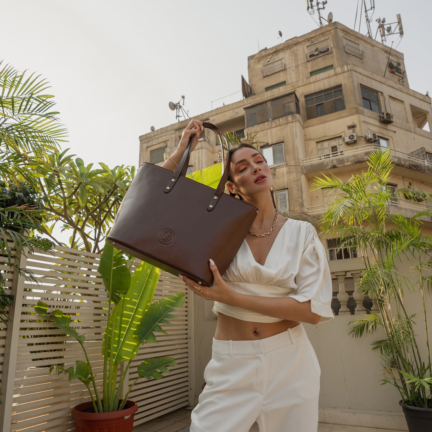 Lexi Tote Bag in Brown