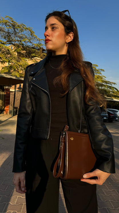 Kay Razi Razi Clutch In Brown – Leo.eg